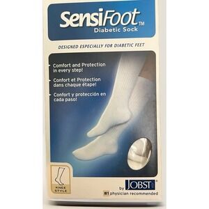 Jobst SensiFoot Diabetic Sock 110834 Extra Large Knee White Closed Toe‎ 8-15mmHg